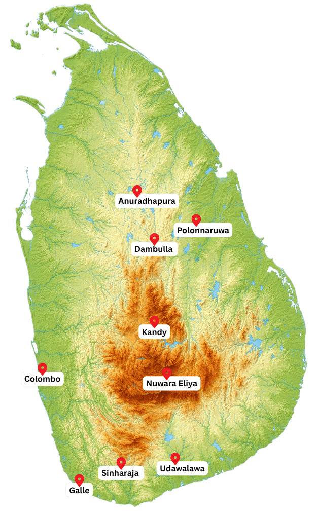 Ceylon Heritage Trail Route map
