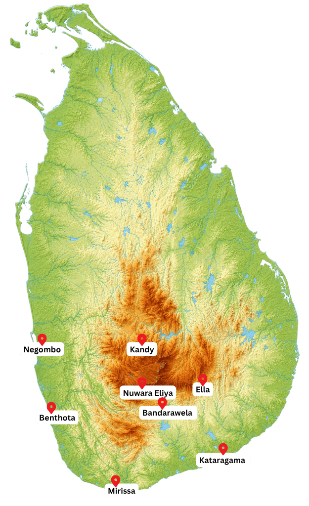 Ceylon Ramayana Trail Route map