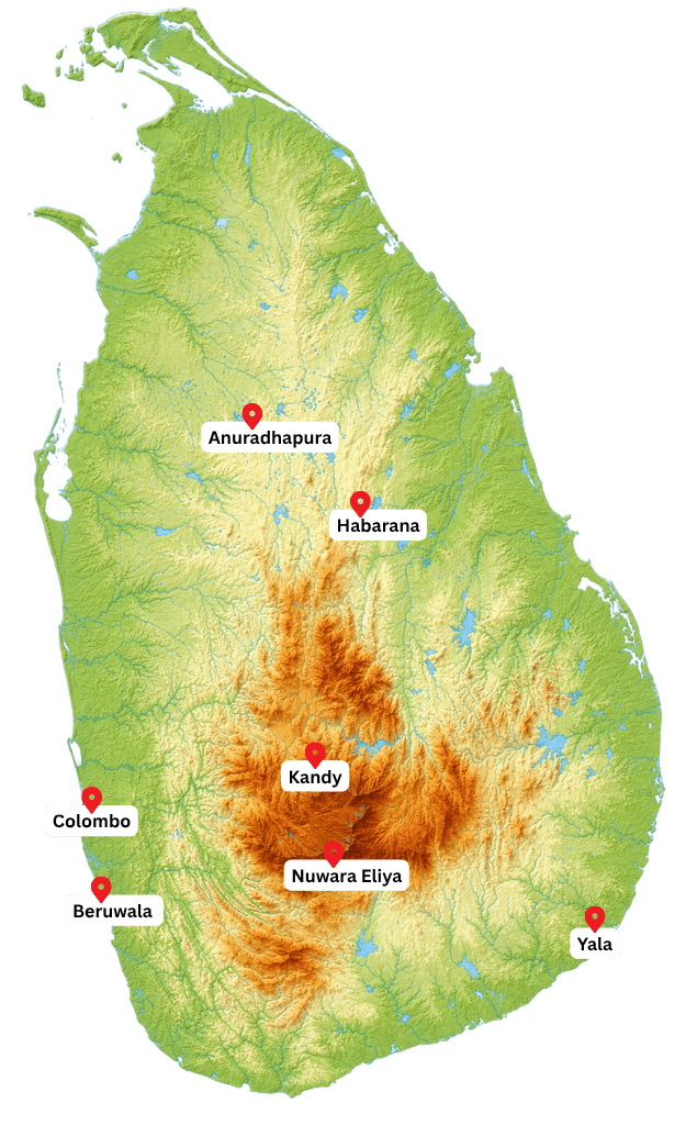 Enchanting Sri Lanka Route map